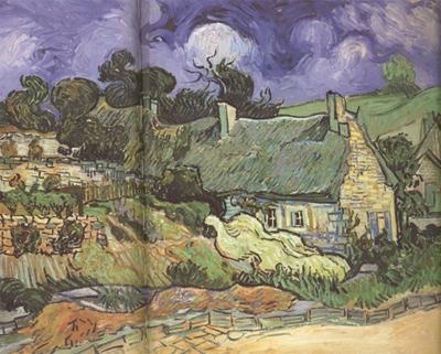 Vincent Van Gogh Thatched Cottages in Cordeville (nn04) oil painting image
